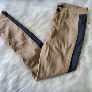 Forever 21 tan pants with black stripe on sides